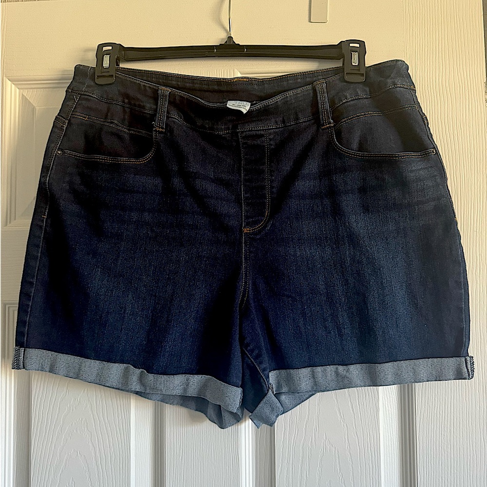 Dark blue denim shorts
